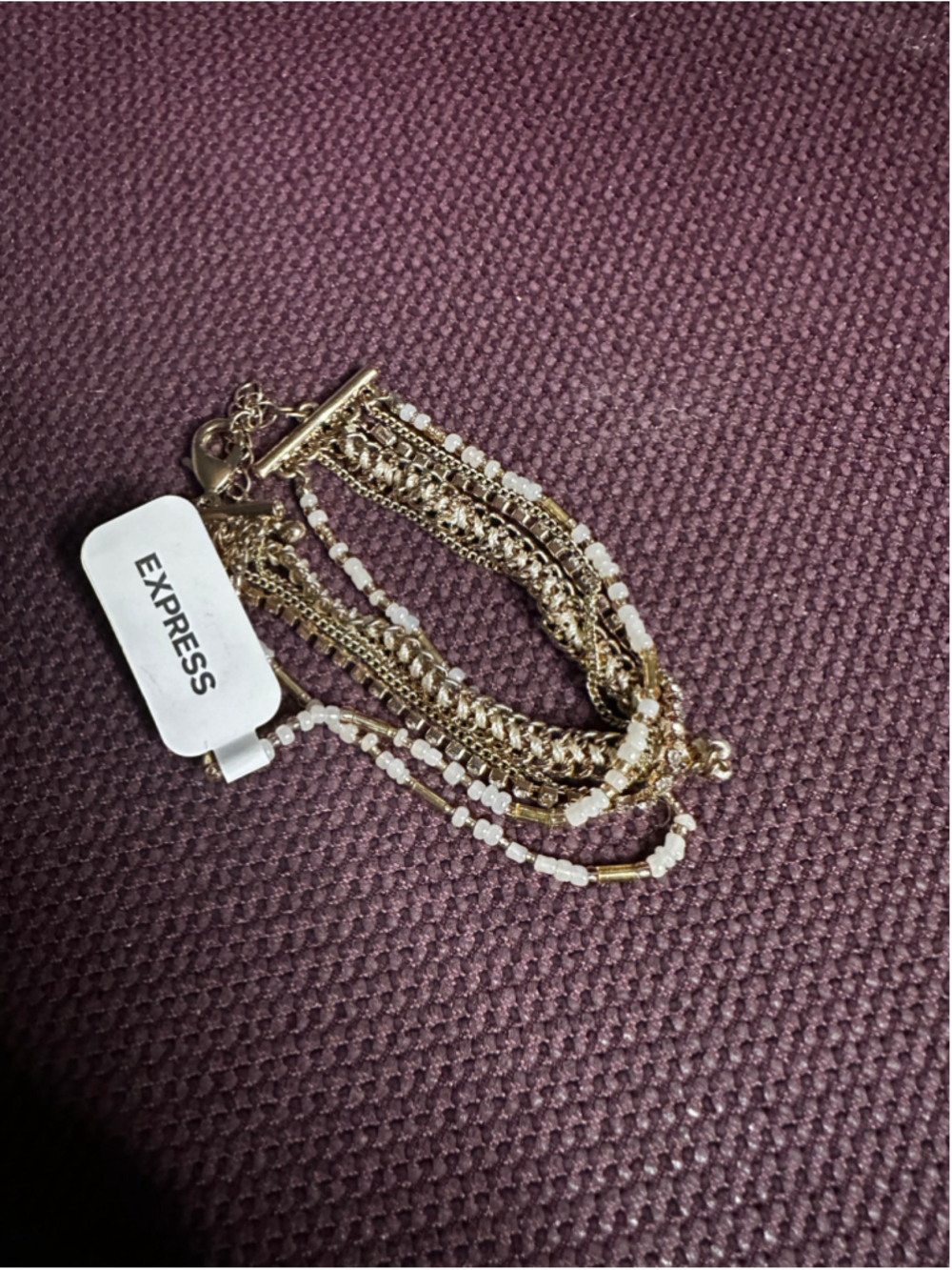 Express Gold & White Multi-Strand Bracelet